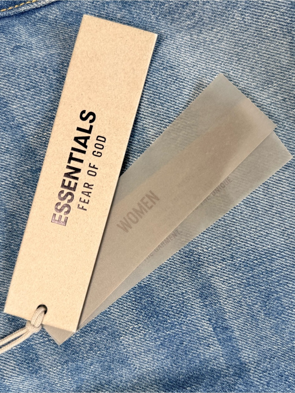 NWT Fear of God ESSENTIALS Straight Leg Jeans Classic Blue Size 26 - Picture 7 of 13